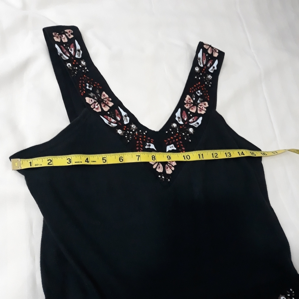 Mix Nouveau 100% Cotton Black Beaded  Dress Size Medium - Picture 10 of 11